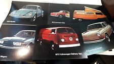 6 folletos individuales de VW Volkswagen 1973 de 8"" x 10""." Beetle, Karmann Ghia, 412, usado segunda mano  Embacar hacia Argentina