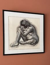 Used, Contemporary Pencil Pastel Fine Art Painting Picture Framed Sketch 47cm x 47cm for sale  Shipping to South Africa