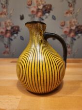 Wilhelm Kagel Studio Ceramic Vase Zebra Strips 50s 60s Mid Century Design for sale  Shipping to South Africa