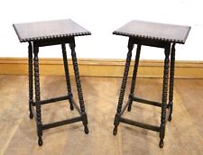 Used, Antique oak bobbin turned pair of wine tables - plant stands for sale  Shipping to South Africa