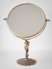 Antiguo espejo de tocador estilo rural francés con figura de Cupido de metal dorado dorado segunda mano  Embacar hacia Argentina