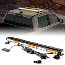 78 LED Emergency Light Bar Rooftop Double Side Strobe Warning Light Amber/White for sale  Shipping to South Africa