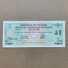 Billete Austral ARGENTINA 1 Moneda Monetaria Mundial Provincia Argentina Tucumán segunda mano  Embacar hacia Argentina