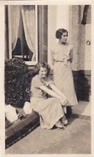 Vintage c1920s / 1930s Snapshot Photo Two Pretty Ladies On Doorstep for sale  Shipping to South Africa