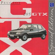 Peugeot 205 GTX Limited Edition 1993 plegable de mercado del Reino Unido Folleto de ventas segunda mano  Embacar hacia Spain
