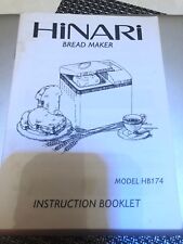 Hinari breadmaker model for sale  BIRMINGHAM