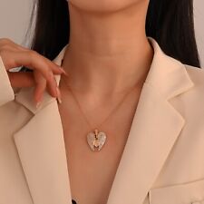 Usado, Precioso Collar de Plata 925 Corazón Colgante Alas de Ángel Mujeres Joyería de Circón Cúbico segunda mano  Embacar hacia Argentina