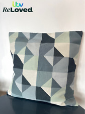 Blue geometric cushion for sale  LONDON
