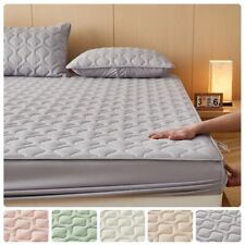 Cubierta de colchón acolchada suave de algodón puro almohadilla de cama sábanas ajustadas segunda mano  Embacar hacia Argentina