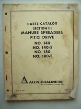 Used, Original Allis Chalmers 140 140-S 180 180-S Manure Spreaders PTO Part Manual for sale  Kendall