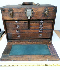 Antique Wooden 7 Drawer Machinist Tool Box Chest Cabinet, Complete Union???, used for sale  Shipping to South Africa