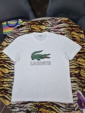 Mens Lacoste T Shirt Short Sleeve White Size XL Authentic Worn Thrice  for sale  Shipping to South Africa