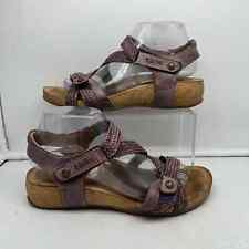 Sandálias femininas Taos 40 trulie couro roxo detalhe trançado tamanho 9-9.5, usado comprar usado  Enviando para Brazil