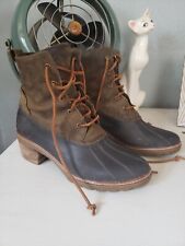 Sperry Leather Heeled Duck Boots, Army Green, Size 11 Women's, used for sale  Shipping to South Africa