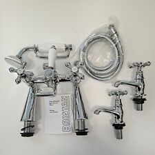 Used, Bristan Colonial Bath Shower Mixer & Basin Taps ~ Chrome Plated for sale  Shipping to South Africa