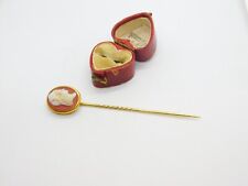 Used, Hardstone Cameo 18ct Yellow Gold Cased Stick Pin Brooch Antique Victorian c1840 for sale  Shipping to South Africa