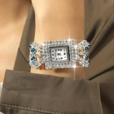 Used, Luxury Square Quartz Watch Rhinestone Bracelet Women Girls Holiday Gift New for sale  Shipping to South Africa