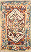 Tapete pequeno Heriz Serapi tradicional marfim/azul 2x3 com nós à mão tapete de lã, usado comprar usado  Enviando para Brazil
