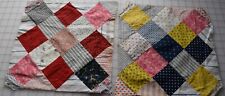 5703  2antique 1870-1920's Pavement quilt blocks, great mix of fabrics, used for sale  Shipping to South Africa