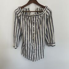 Derek Lam 10 Crosby Women's Striped Off Shoulder Top Blue Size 10 for sale  Shipping to South Africa