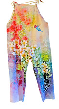Macacão tamanho XL beija-flor floral jardim gravata ombros sedoso caimento solto comprar usado  Enviando para Brazil