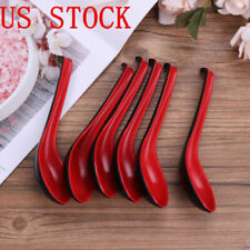 6Pcs Soup Ramen Spoons Asian Chinese Japanese Utensils Long Handle Hook Flatware for sale  Shipping to South Africa