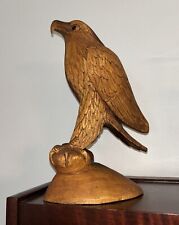 HANDMADE Large Dark Brown Hawk/Eagle/Bird Carved Wood Figurine 12” Tall for sale  Shipping to South Africa