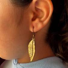 Brincos pendurados vintage de metal em forma de folha cor dourada presente para joias femininas comprar usado  Enviando para Brazil