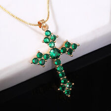 Dainty Cross Pendant Necklace Shiny Zircon Good Lucky Adjustable Clavicle Chain for sale  Shipping to South Africa