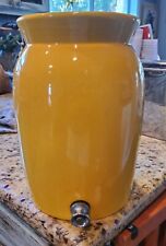 Vintage CALIF USA YELLOW Pottery Water Cooler Crock Miali Dispenser 12", used for sale  Shipping to South Africa