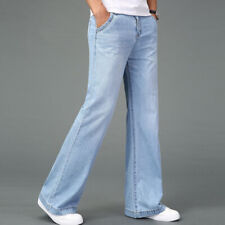Calça jeans masculina casual perna larga calça jeans solta reta roupa de trabalho retrô comprar usado  Enviando para Brazil