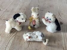 4 x BRINQUEDOS DE PELE ORIGINAIS FEITOS NO OESTE/W ALEMANHA-FILHOTE CACHORRO GATINHO COELHO RATO/RATO comprar usado  Enviando para Brazil