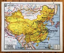 Ancienne carte scolaire Vidal Lablache 52, 1950 - Chine politique et physique d'occasion  Lyon VII