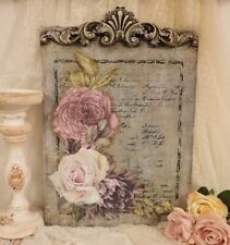 Shabby Chic Floral Wall Plaque for sale  Shipping to South Africa