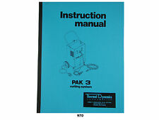 Thermal Dynamics PAK 3 Plasma Cutter  Instruction Manual *970 for sale  Shipping to South Africa