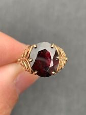 Used, 9ct gold garnet solitaire ring, vintage 9k 375 for sale  Shipping to South Africa