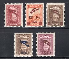 TURCJA 1934 BARDZO ATRAKCYJNY ZESTAW WCZESNEJ POCZTY LOTNICZEJ SCOTT C1-C5 IDEALNY MNH, używany na sprzedaż  Wysyłka do Poland