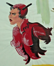Watercolour devil woman for sale  UK