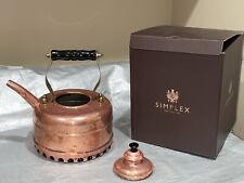 Vintage Simplex England Solid Copper Whistling Tea Kettle Boil Coil REGd 786743 for sale  Shipping to South Africa