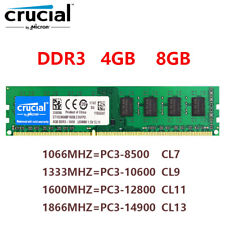 Memoria RAM de escritorio Crucial DDR3 4 GB 8GB 1066 1333 1600 1866 MHZ DIMM 1.5V 240 pines segunda mano  Embacar hacia Argentina