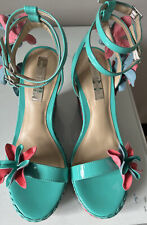 Wedge sandals turquoise for sale  WIGAN