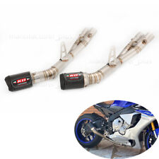 For Yamaha YZF R1 R1M 2015-2024 Mid Link Pipe 61mm Muffler Exhaust Tips Carbon for sale  Shipping to South Africa
