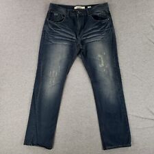 Agile 36 cintura Perna Reta Jeans Retrô Casual jeans macio lavagem angustiado comprar usado  Enviando para Brazil