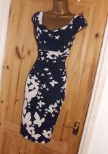 Phase Eight navy cream butterfly print stretch pencil wiggle dress size 10 for sale  Shipping to Ireland