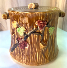 Vintage Ceramic Japan Tree Stump Biscuit Sugar Cookie Jar Canister Kitchen Decor for sale  Shipping to South Africa