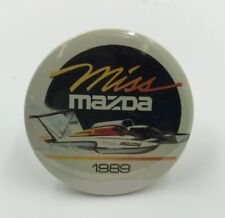 Vintage 1989 MISS MAZDA pinback button hydroplane boat racing c3 Rare, used for sale  Lexington