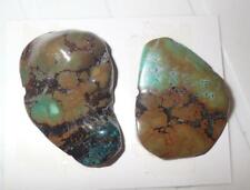 Turquoise Rough Stone Surface Flat Bottom Free Form Cab 165 Carat 2 pieces Lot B for sale  Shipping to Canada