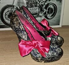 Iron Fist NIght-A-Light Platform Shoes ~ Size UK 7.5 UNWORN Big Pink Bows for sale  Shipping to South Africa