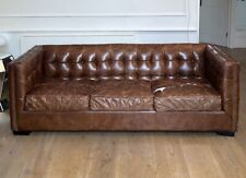 Brown leather couch for sale  LONDON