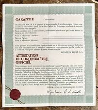 Rolex certificate blank for sale  PETERSFIELD
